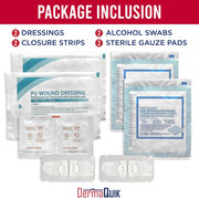 Laceration Kit - 2 Patented Laceration Closure Strips, Upgrade from Small Butterfly Bandages Wound Closure Strips, Breathable, Zip Stitchless Kit for Kids to Elderly - Home & Field Use