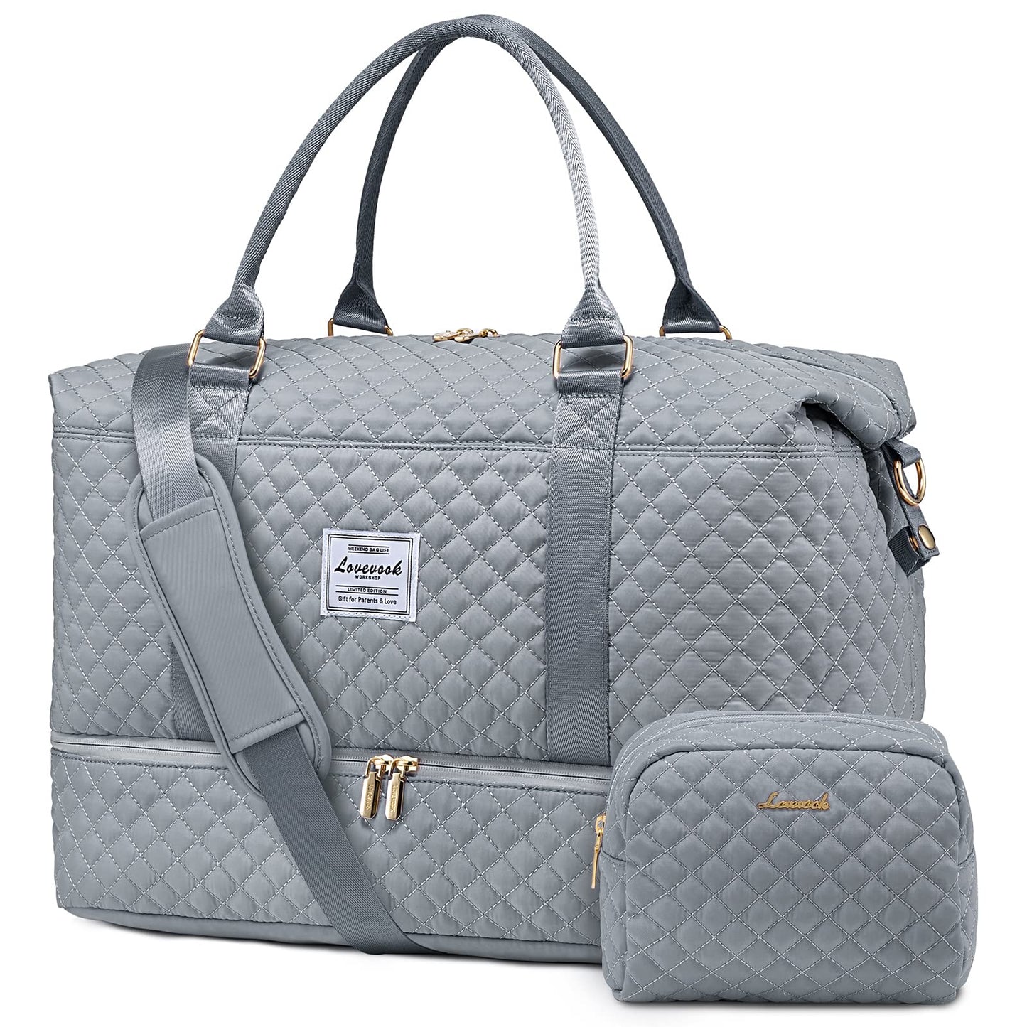 LOVEVOOK Travel Duffle Bag,Weekender Bags for Women with Shoe Compartment，Carry on Overnight Bag with Toiletry Bag,Gym Duffel Bag with Wet Pocket, Hospital Bags for Labor and Delivery