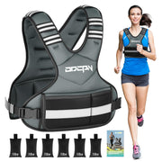 Weighted Vest Adjustable Weights for Women, 6-12 Lbs Weight Vest for Walking with Plus Size Pocket, Ruck Vest with 6 Ironsand Weights & Reflective Strip for Running, Workouts & Strength Training