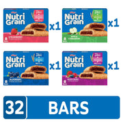Nutri-Grain Soft Baked Breakfast Bars, Kids Snacks, Whole Grain, Variety Pack (4 Boxes, 32 Bars)