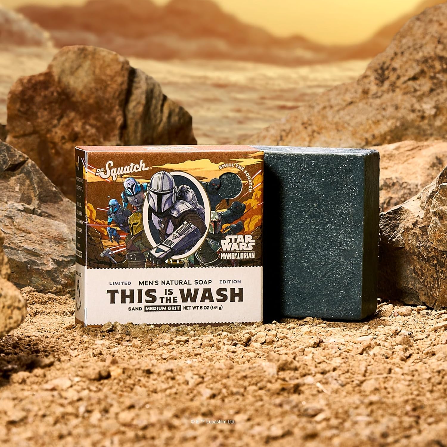 Dr. Squatch The Mandalorian Collection - Natural 4 Soap Gift Set - Cold Process Soap with No Harsh Chemicals - Smell like Mando Musk and Precious Bounty - This is the Wash, Zen Cleanse