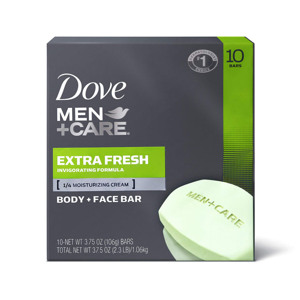 Dove Men+Care Men's Bar Soap More Moisturizing Than Bar Soap Deep Clean Soap Bar that Effectively Washes Away Bacteria, Nourishes Your Skin 3.75 oz 10 Bars