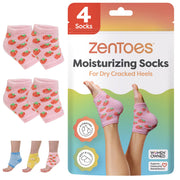 ZenToes Moisturizing Socks for Cracked Heel Treatment - Vitamin E, Olive Oil and Jojoba Oil Infused Heel Socks to Soften and Hydrate (Fuzzy Blue, Regular)