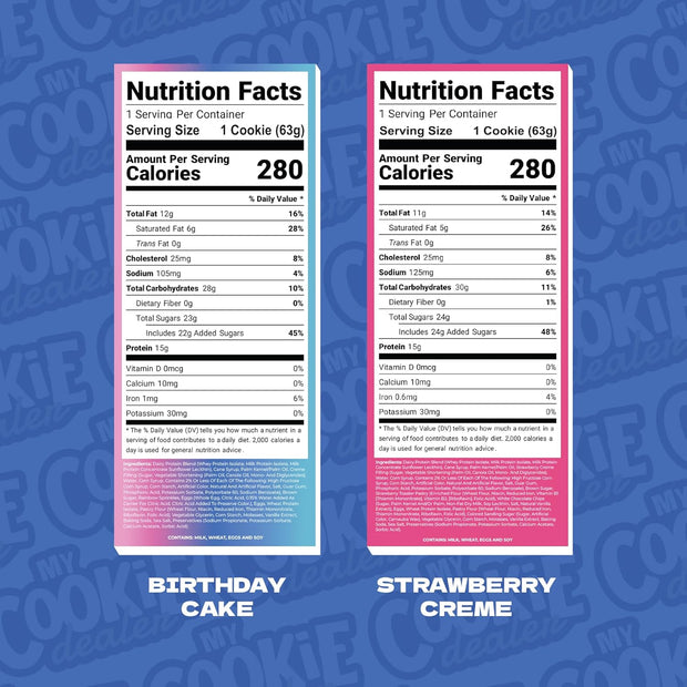 My Cookie Dealer Protein Cookies, Variety Pack (5-Pack, 2.2oz Each) - 15-17g of Protein per Cookie - Individually Wrapped Travel Snacks