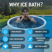 XXL Cold Plunge Tub for Athletes, Compatible with Water Chillers, 224-Gallon Inflatable Ice Bath Tub with Insulated Lid, Thermometer, Water-Absorbent Mat, Portable Ice Pod for Cold Water Therapy