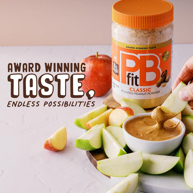 PBfit 15 Ounce Classic Peanut Butter Powder, Powdered Peanut Butter Spread From Real Roasted Peanuts, 8g of Protein 8% DV, Gluten-Free, 60 calories, 87% less fat (Pack of 1)