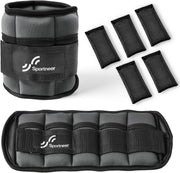 Sportneer Adjustable Ankle Weights 1 Pair 2 4 6 8 10 Lbs Leg Weight Straps for Women Men, Weighted Ankle Weights Set for Gym,Fitness, Workout,Walking, Jogging,1-5 lbs Each Ankle, 1 Pair 2-10 lbs