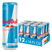 Red Bull Sugar Free Energy Drink with 151mg Caffeine plus Taurine & B Vitamins, 16 Fl Oz, Pack of 12 Cans
