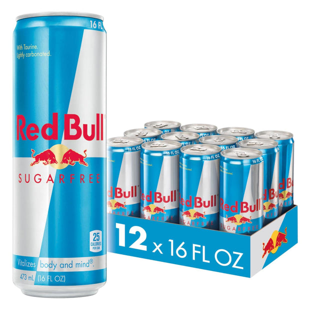 Red Bull Sugar Free Energy Drink with 114mg Caffeine plus Taurine & B Vitamins, 12 Fl Oz, Pack of 24 Cans