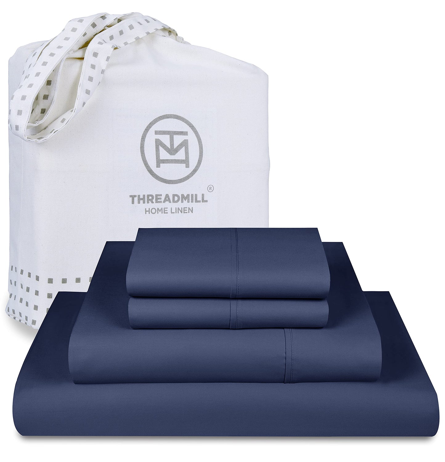 Threadmill 100% American Certified Supima Cotton Sheets King Size - 1200 Thread Count, 4Pc King Size Sheets Set, Smooth Sateen, Ultra Luxury Bed Sheets, 17" Deep Pocket King Sheet Set - White Sheets