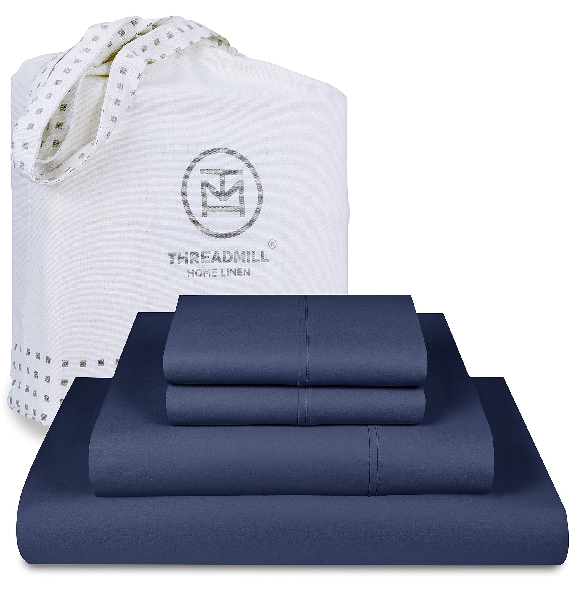 Threadmill 100% American Certified Supima Cotton Sheets King Size - 1200 Thread Count, 4Pc King Size Sheets Set, Smooth Sateen, Ultra Luxury Bed Sheets, 17" Deep Pocket King Sheet Set - White Sheets