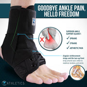 Z ATHLETICS Ankle Brace for Women & Men - Lace Up Adjustable Support with Side Stabilizers for Sprained Ankle, Achilles Tendonitis Relief | Basketball, Volleyball, Running & Sports Recovery