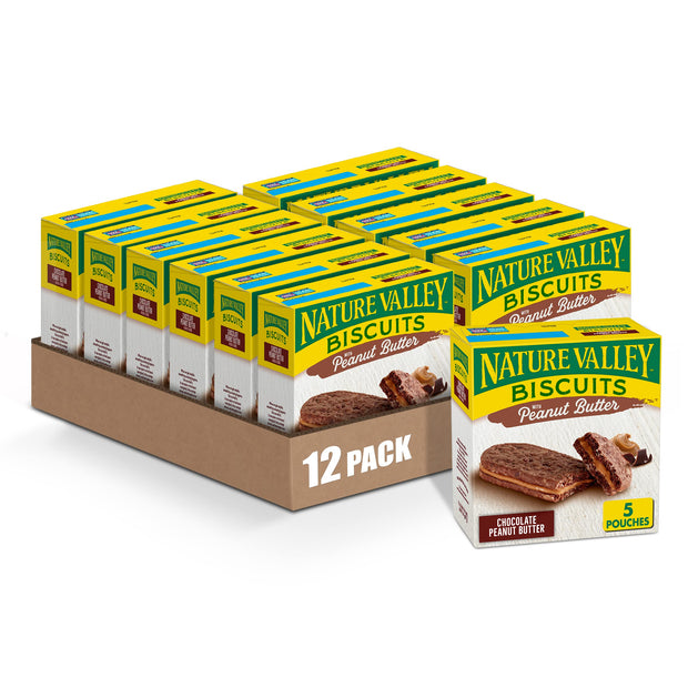 Nature Valley Biscuit Sandwiches, Peanut Butter, Snack Bars, 10 Bars, 13.5 oz