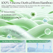 Silver Infused Bed Sheets, Cooling Fabric with Self-Cleaning Technology for Restful Sleep, Genuine 100% Organic Viscose Derived from Bamboo, Breathable and Soft Bed Sheets (Gray, King)