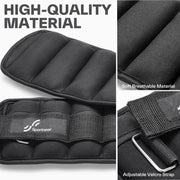 Sportneer Adjustable Ankle Weights for Women and Men 7 lbs/Pair Adjustable Leg Weights with Secure Straps, Strength Training Weighted for Yoga, Walking, Running, Aerobics, Gym, Physical Therapy
