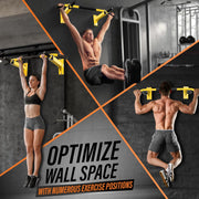 Yes4All Pull Up Bar Wall Mounted - Multifunctional Wall Mounted Pull Up Bar for Home Gym Workout Strength Training Equipment