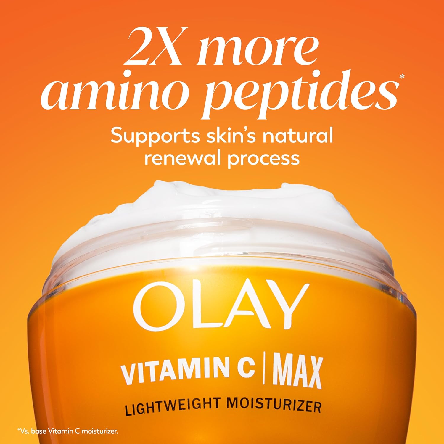 Olay Vitamin C MAX Face Moisturizer, Brightening Cream for Women, Hydrating, Evens Tone, Dark Spot & Hyperpigmentation Reduction, Glowing Skin Care - Niaciniamide, Peptides 1.7 Oz