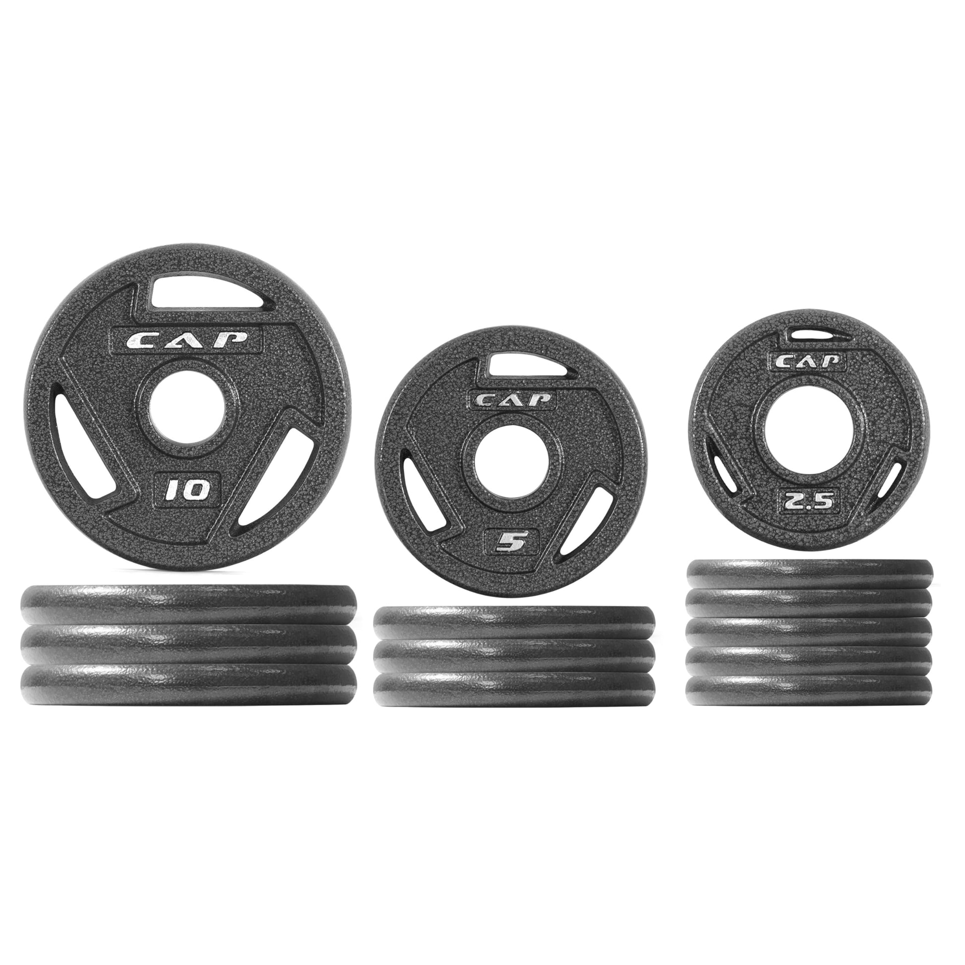 CAP Barbell 2-Inch Olympic Cast Iron Plate Weight Set | 75-285 lbs | Multiple Options