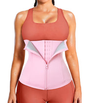 LEINIDINA Womens Waist Trainer Corset with Zipper Sweat Waist Trimmer for Women Workout Belt Corset Shapewear