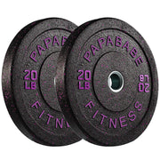 Papababe Weight Plates, 2-Inch Weights Plates Set, Floor Protective Rubber Weight Plates, 10-600lbs Bumper Plates for Barbell Strength Training & Weightlifting (Single/Pair/Full Set)