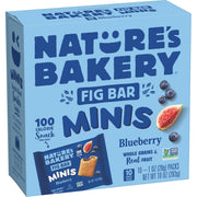 Nature's Bakery Fig Bar Minis, Blueberry, Whole Grain, Vegan Friendly, Kosher, Non-GMO, 10 Ounce (Pack of 6)