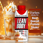 Lean Body Ready-to-Drink Salted Caramel Protein Shake, 20g Protein, Whey Blend, 0 Sugar, Gluten Free, 22 Vitamins & Minerals, (Recyclable Carton & Lid - Pack of 4)