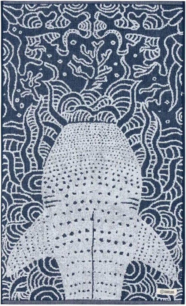 Sand Cloud Turkish Beach Towel - Sand Free - 100% Organic Turkish Cotton Yarn - Quick Dry Towel for Beach, Picnic, Blanket or Bath Towel - As Seen on Shark Tank - Marine Life (Whale Shark)