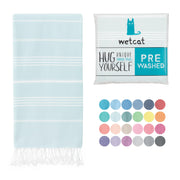 WETCAT Turkish Beach Towel Oversized (38"x71") 100% Turkish Cotton, Made in Turkey - Sand Free, Extra Large, Ultra Soft, Quick Drying, Compact & Lightweight for Travel - Blue
