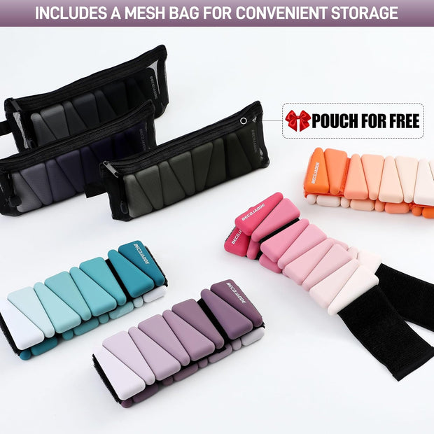 Wrist Weights for Women At Home Ankle Weights Set of 2 (1 lb /2 Lbs Each) Adjustable Weighted Wristbands Arm Leg Weights for Women Men Suitable for Walking Swimming Running Pilates Yoga Gym