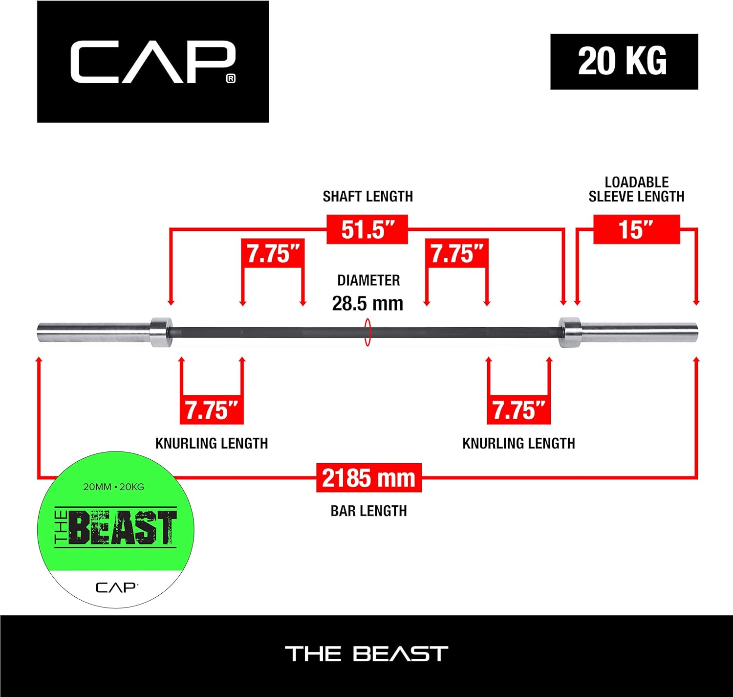 CAP Barbell 7-Foot Olympic Barbell Pro Series | Olympic & Power Bar Options