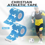 TrelaCo 1 Pcs Wrist Tape Baseball Cross Athletic 2in x 23ft Cotton Cross Wrist Tape Serrated Edges for Fingers Ankles Injury Wrap, Football Baseball Hockey Soccer (White)