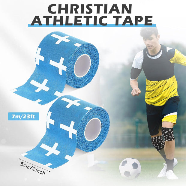 TrelaCo 1 Pcs Wrist Tape Baseball Cross Athletic 2in x 23ft Cotton Cross Wrist Tape Serrated Edges for Fingers Ankles Injury Wrap, Football Baseball Hockey Soccer (White)