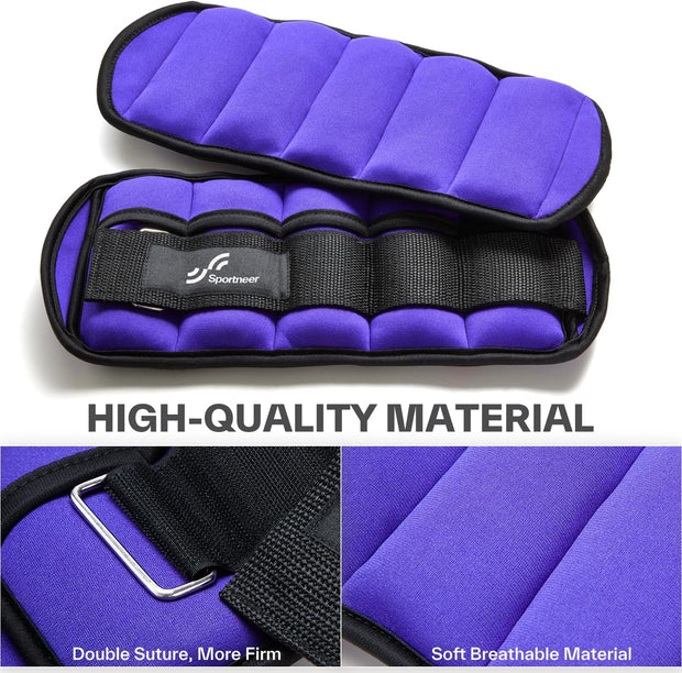 Sportneer Adjustable Ankle Weights for Women and Men 7 lbs/Pair Adjustable Leg Weights with Secure Straps, Strength Training Weighted for Yoga, Walking, Running, Aerobics, Gym, Physical Therapy