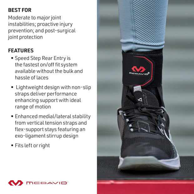 McDavid Ankle Brace, Low Profile Lace-Free Phantom Ankle Braces for Men Basketball and more. Lightweight Design, Advanced Strapping & Flex-Support