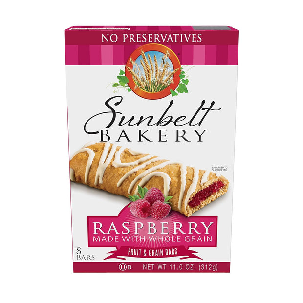 Sunbelt Bakery's Raspberry Fruit & Grain Bars, 1.4 oz Bars, 8 Count