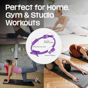 Premium Pilates Ring Fitness Circle - Lightweight Durable Foam Padded Handles, Flexible Resistance Exercise Equipment for Toning Arms, Thighs, Legs & Core