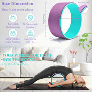 Yoga Wheel Set, Wheel Foam Roller for Back Pain & Stretching, Yoga Blocks 2 Pack with Strap, Trigger Point Therapy Massage Ball for Deep Tissue, 500lbs Capacity, Back Cracker Roller