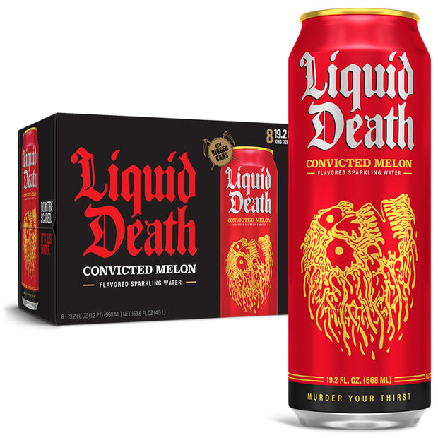 Liquid Death Sparkling Mountain Water, 16.9 oz Tallboys (12-Pack)