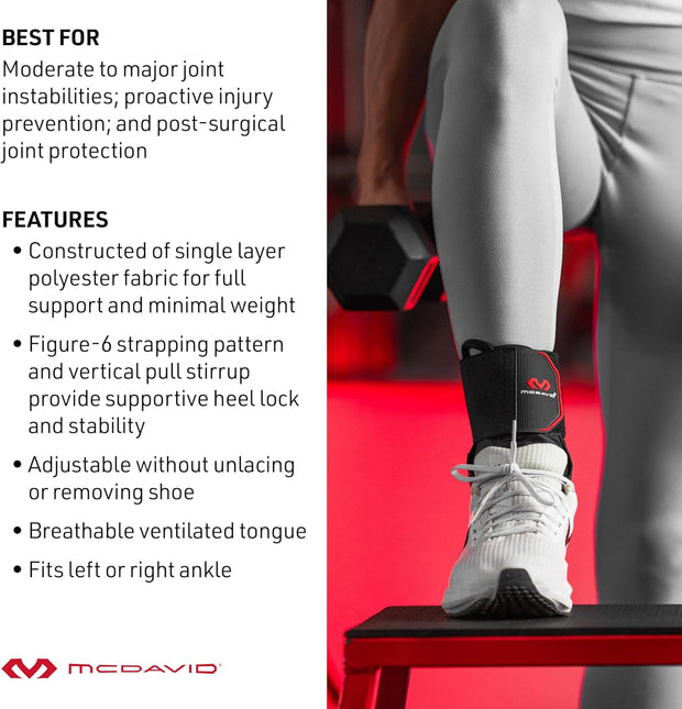 McDavid Ankle Brace Ultralight for Sprained Ankle, Figure 8 Ankle Braces, Lace up Ankle Brace, Ankle Braces for Men and Women, Ankle Support Brace and Stabilizer