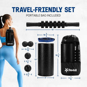 Yes4All High-Density EPP Round Back Roller Foam, Exercise Foam Roller for Yoga, Pilates & Stretching - 12, 18, 24, 36 inch