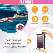 Wrist Weights for Women At Home Ankle Weights Set of 2 (1 lb /2 Lbs Each) Adjustable Weighted Wristbands Arm Leg Weights for Women Men Suitable for Walking Swimming Running Pilates Yoga Gym