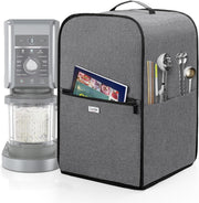 LUXJA Dust Cover Compatible with Ninja CREAMi NC501, NC301, NC299AMZ, Ice Cream Maker Dust Cover Compatible with Ninja Ice Cream Maker Machine with Accessories Pockets, Gray