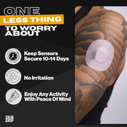 Skin Grip Adhesive Patches Compatible with Dexcom G7 & Stelo CGM – Waterproof & Sweatproof Cover for Continuous Glucose Monitor Sensor, Stays Secure for 10-15 Days – 20 Pack, Camo