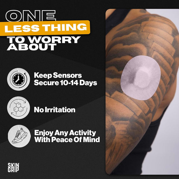 Skin Grip Adhesive Patches Compatible with Dexcom G7 & Stelo CGM – Waterproof & Sweatproof Cover for Continuous Glucose Monitor Sensor, Stays Secure for 10-15 Days – 20 Pack, Camo