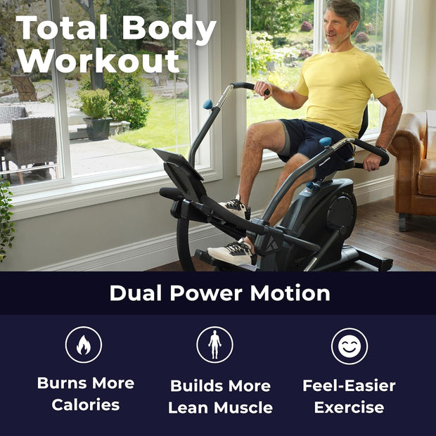 Teeter FreeStep Recumbent Cross Trainer Stepper, Zero-Impact Exercise Bike Alternative w/Patented Physical Therapy Stride, Up to 350lb, Free App w/Trainer Workouts