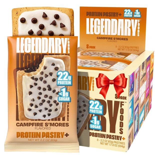 Legendary Foods 22g Protein Pastry - 0g Added Sugar, Low Carb and Gluten Free Keto Snack, Diabetic Friendly High Nutrient Alternative – 8x Cherry Crumble Bars