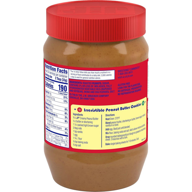 Jif Creamy Peanut Butter, 40 Ounces