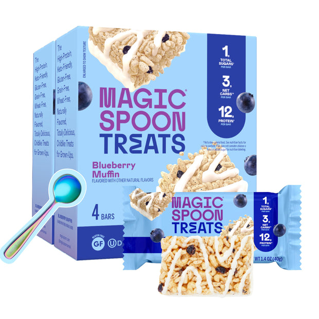 MAGIC SPOON Treats - High Protein, Low Carb, Keto Friendly, Low Sugar, Gluten Free, Crispy Protein Bar Cereal Bar, On-The-Go Healthy Snack (Chocolate PB, 8 Bars)