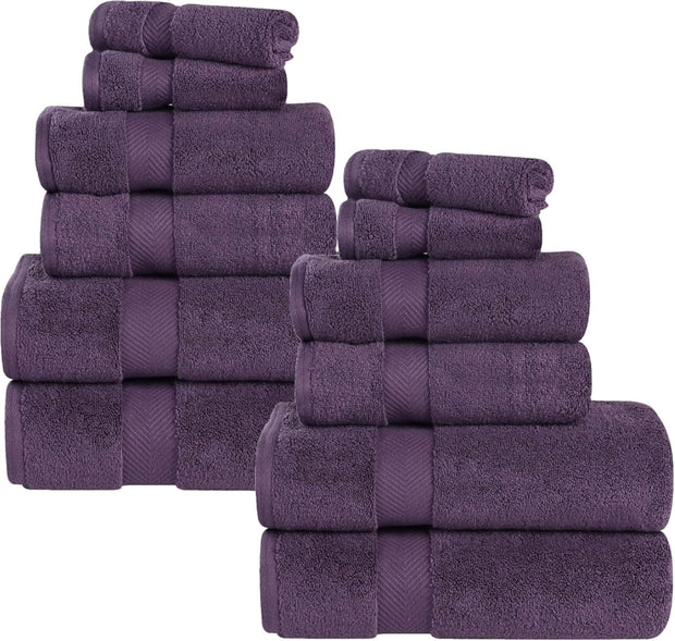 Superior Zero Twist 100% Cotton Bathroom Towels, Super Soft, Fluffy, and Absorbent, Premium Quality 6 Piece Towel Set with 2 Washcloths, 2 Hand Towels, and 2 Bath Towels, Coral
