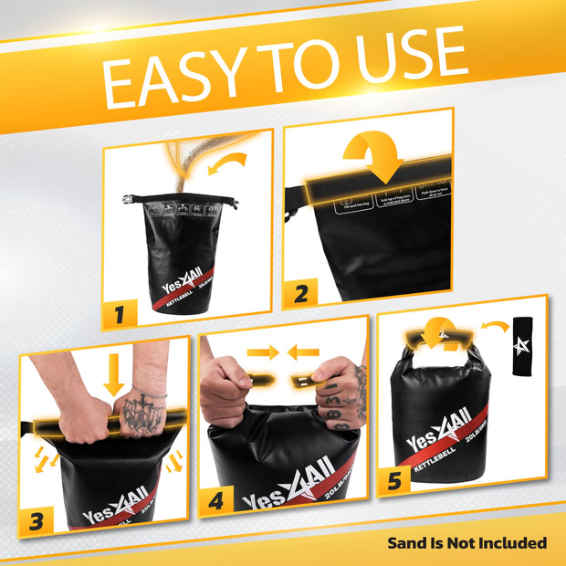 Yes4All Powder Coated Cast Iron Kettlebell Strength Training Kettlebells Weight Set for Full Body Workout, Home Gym